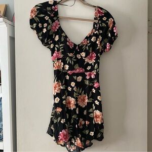 Ambiance floral romper with open back